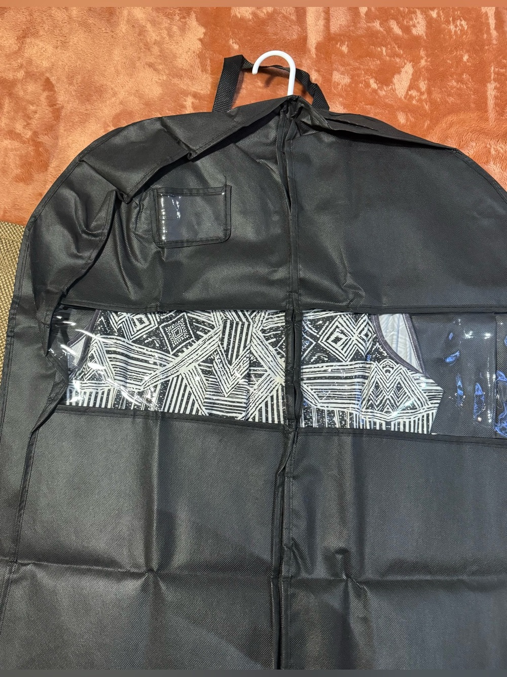 Two Black Hanging Garment Bags With Mesh Pockets. - Picture 7 of 14